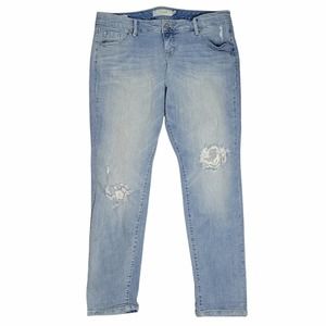 Torrid Lace Inset Distressed Boyfriend Jeans Size 14R